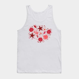 Ocean lover with Our Ocean-Inspired Red and pink Aesthetic, sea coral, sealife, red hues, orange, dark Tank Top